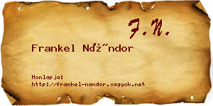 Frankel Nándor névjegykártya